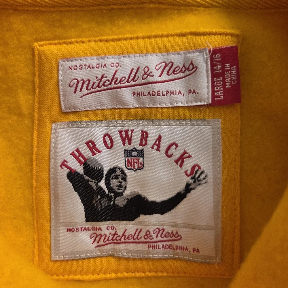 Youth Pittsburgh Steelers Hoodie Mitchell‎ & Ness Throwbacks Size LARGE